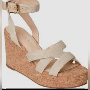 Jack Rogers Pippa Cream Wedge Sandals 11 NWOT